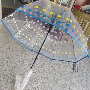 by totes Paraguas de burbujas transparente  con mango de fácil agarre,  Diseño de lunares (Transparente)