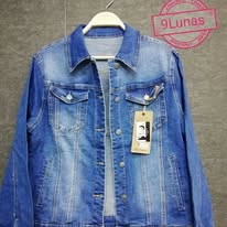 Cazadora denim básica azul