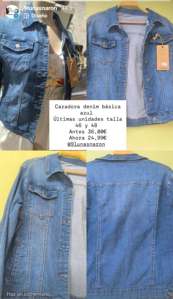 Cazadora denim básica azul